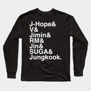 BTS Band Name List Long Sleeve T-Shirt